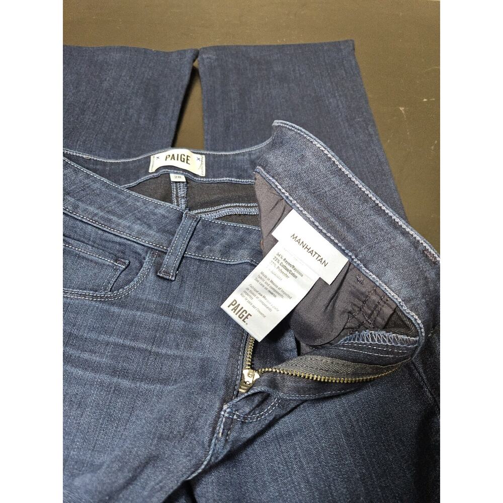 PAIGE Dark Wash HONOLULU High Rise Boot Cut BLACK LABEL Blue Jeans 28x30 *EUC - Picture 10 of 16